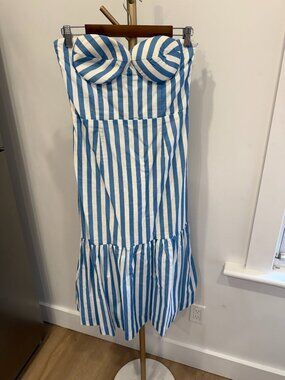 Aqua Blue and White Vacation Bridal Dress